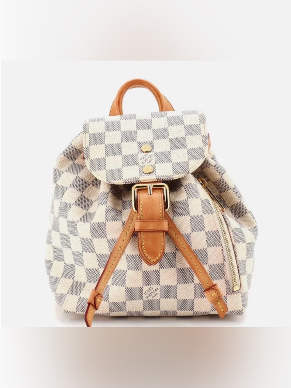 Louis Vuitton Damier Azur Sperone BB Backpack with Rose Ballerine Pink Interior